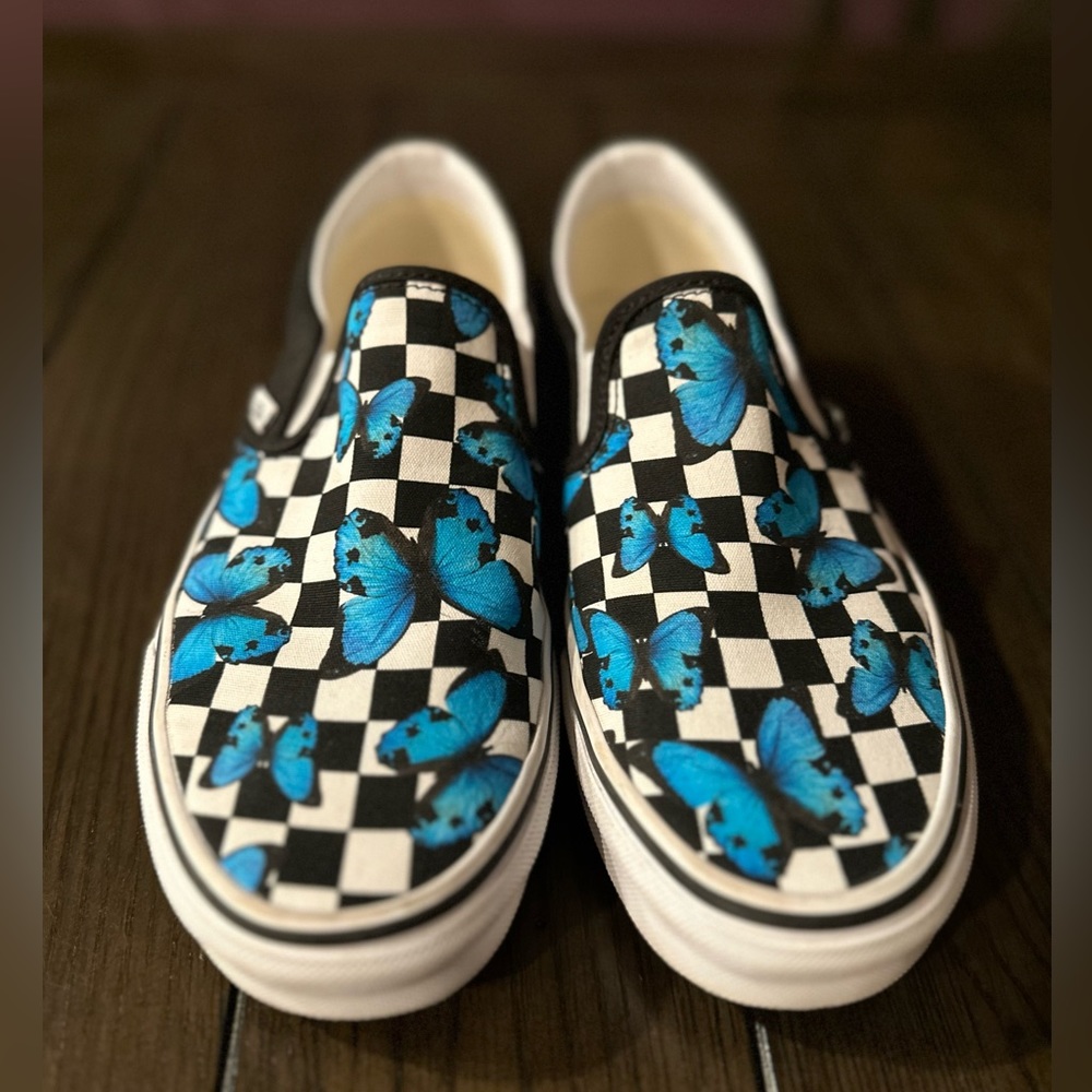 Vans - Checkerboard Butterfly Slip Ons